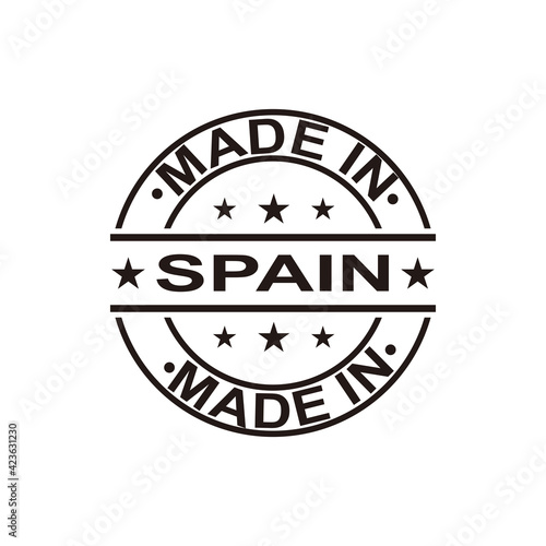 Made in spain stamp logo icon symbol design