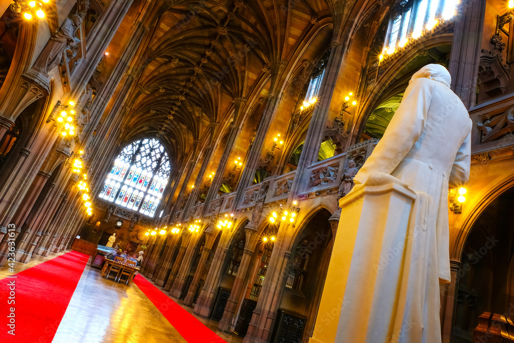 Manchester, UK - May 18 2018: John Rylands Library built in 1988 by ...