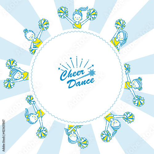  笑顔でチアダンスをしている子供たち