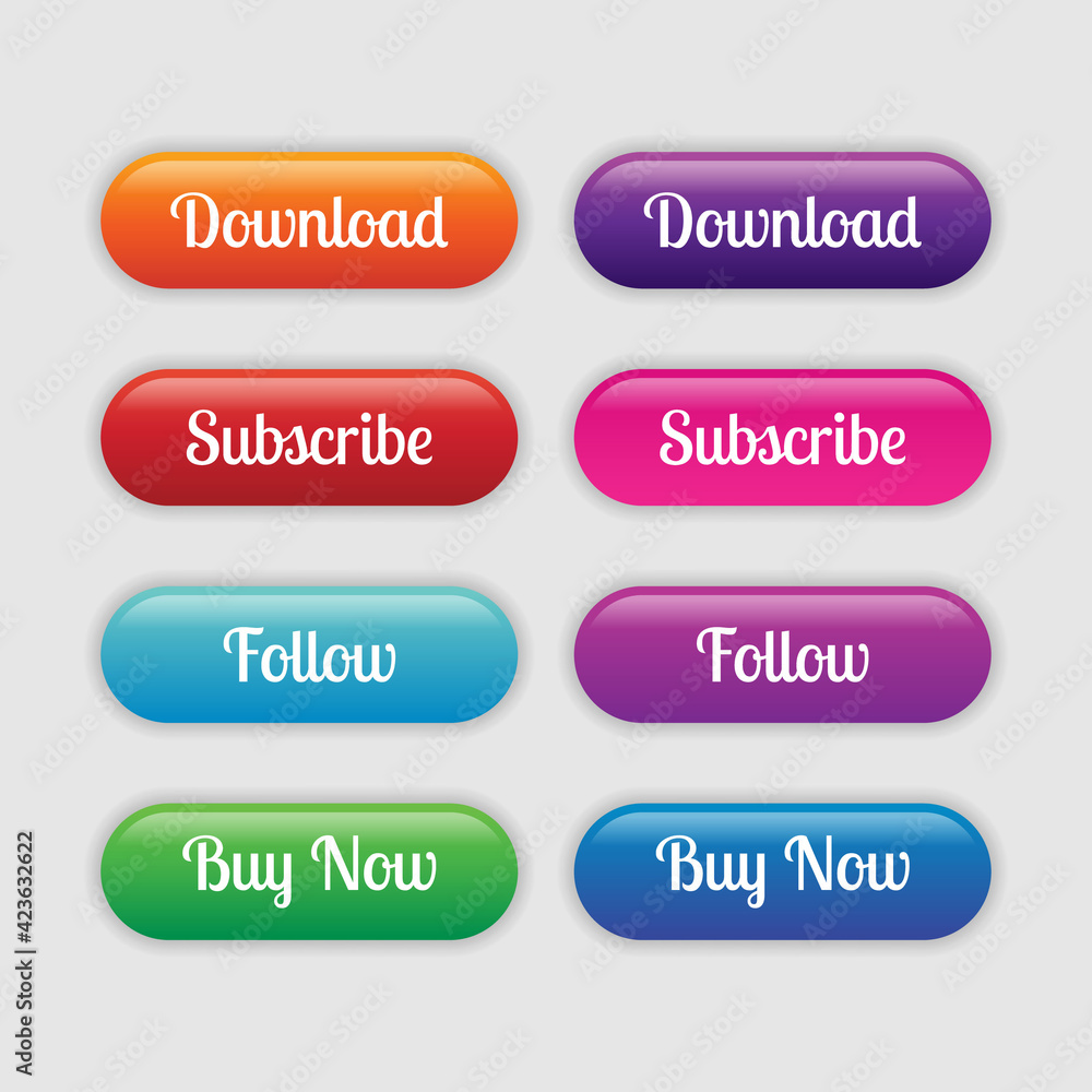Set of bright buttons. - Vector. Set of bright buttons. - Vector.