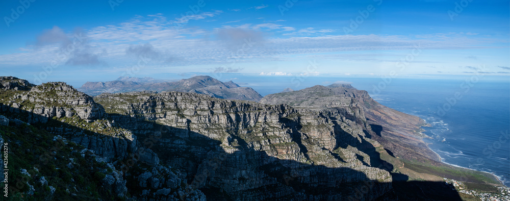 Panoramic image of rocky mountain range
