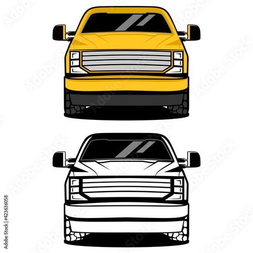 pick up truck logo design vector