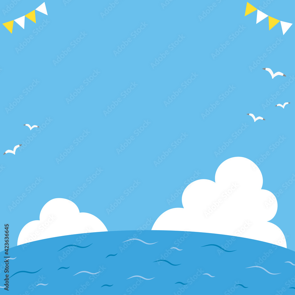 海と青空の背景 バナー スクエア 海と青空の背景 バナー スクエア