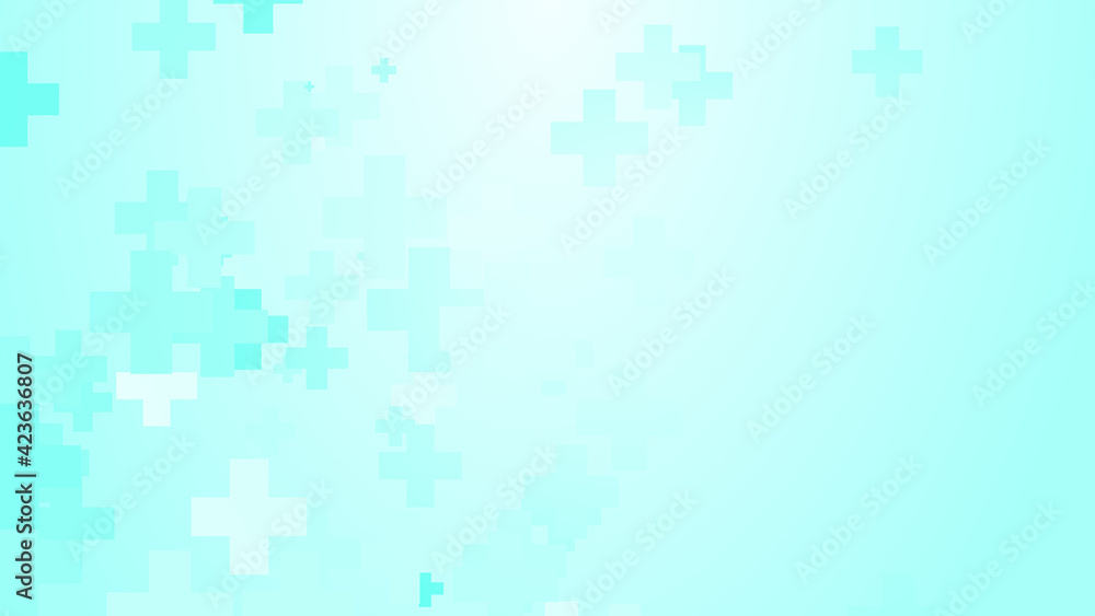 Fototapeta premium Abstract medical health blue cross pattern background.