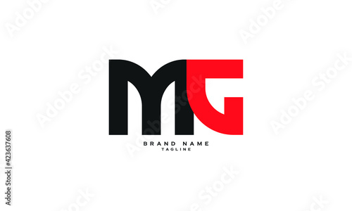 MG, GM, Abstract initial monogram letter alphabet logo design