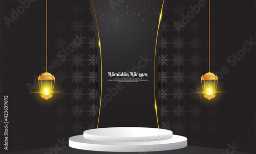 Ramadan podium design, suitable for the background of your Islamic-themed products