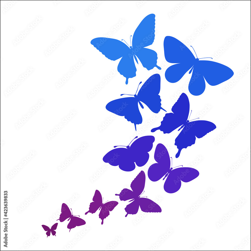 background with a border of butterflies flying.