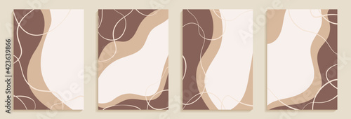 Creative minimalist hand draw Abstract art background with stain and shape elements vector EPS10. Design for home wall decoration, postcard, poster or brochure