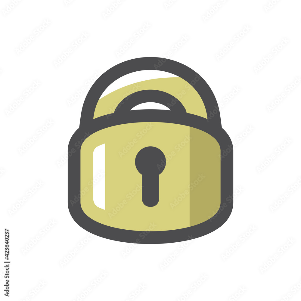 Lock locking door Vector icon Cartoon illustration Lock locking door Vector icon Cartoon illustration