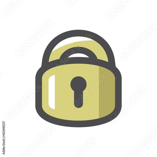Lock locking door Vector icon Cartoon illustration