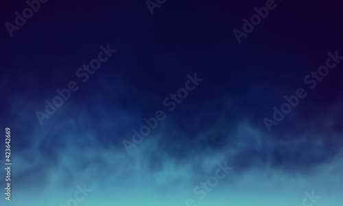 Blue smoke Isolated on black color dark horror background. Use for concept design Halloween Spooky night.