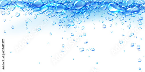 Boiling water abstract background with air bubbles