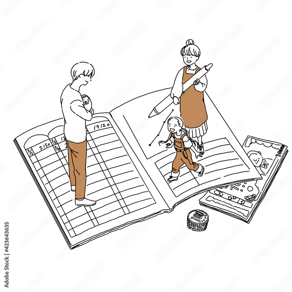 夫婦 計画 家族 家計簿 イラスト Stock Vector Adobe Stock