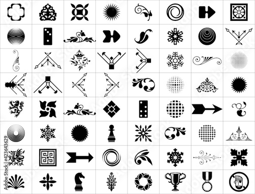 set of icons ornament 