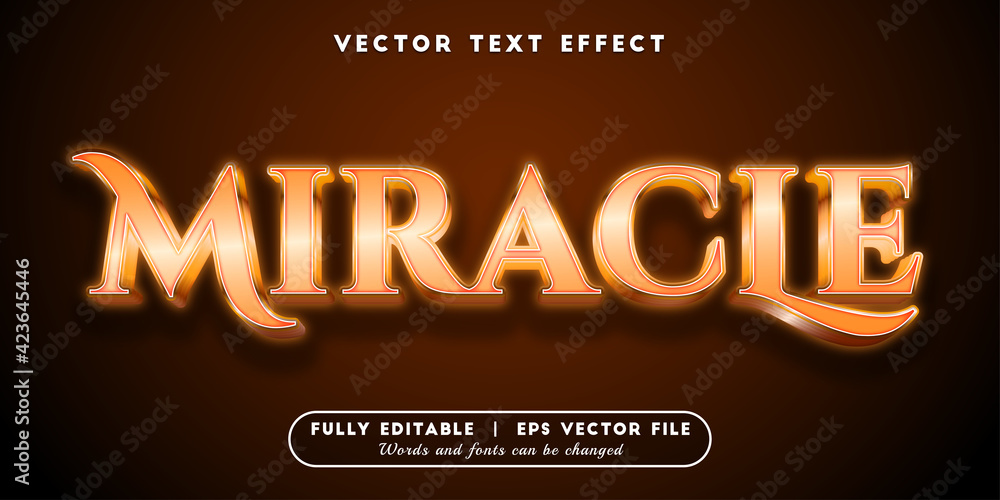 Text Effects 3D Miracle, Editable Text Style Text Effects 3D Miracle, Editable Text Style