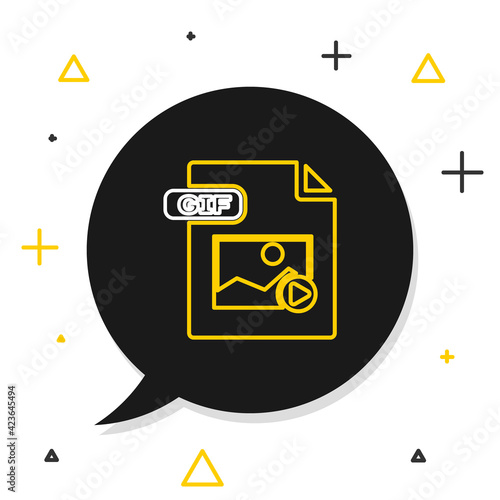 Line GIF file document. Download gif button icon isolated on white background. GIF file symbol. Colorful outline concept. Vector