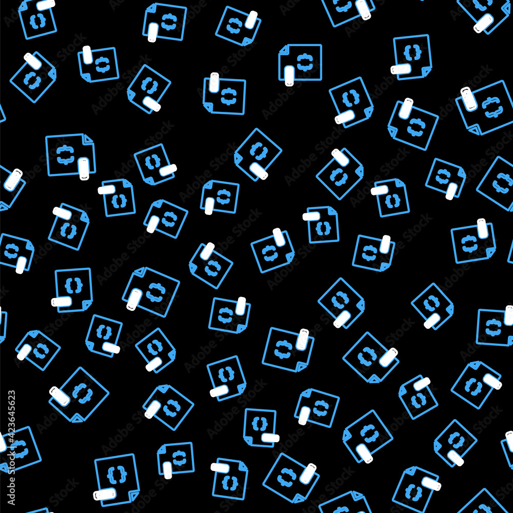 Line CSS file document. Download css button icon isolated seamless pattern on black background. CSS file symbol. Vector Line CSS file document. Download css button icon isolated seamless pattern on black background. CSS file symbol. Vector