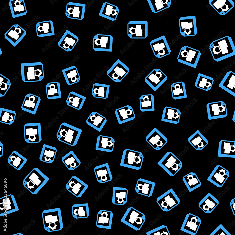 Line House contract icon isolated seamless pattern on black background. Contract creation service, document formation, application form composition. Vector Line House contract icon isolated seamless pattern on black background. Contract creation service, document formation, application form composition. Vector