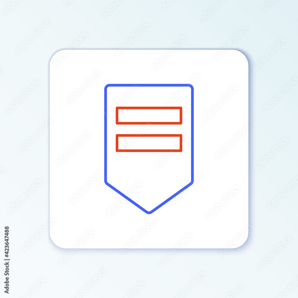 Line Chevron icon isolated on white background. Military badge sign. Colorful outline concept. Vector Line Chevron icon isolated on white background. Military badge sign. Colorful outline concept. Vector