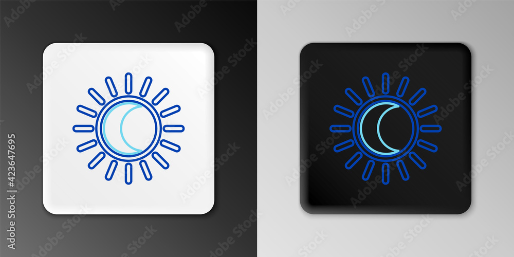 Line Eclipse of the sun icon isolated on grey background. Total sonar eclipse. Colorful outline concept. Vector