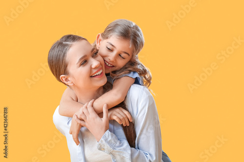 Happy woman and her little ...