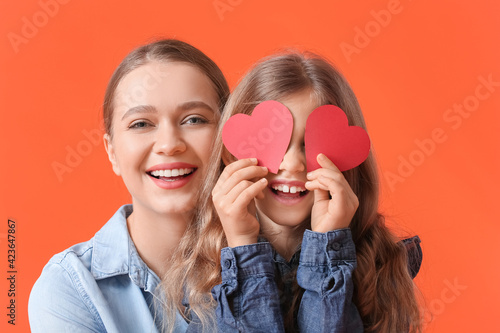 Happy woman and her little ...