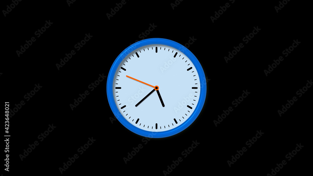 New blue clock isolated on black background, Circle clock isolated New blue clock isolated on black background, Circle clock isolated