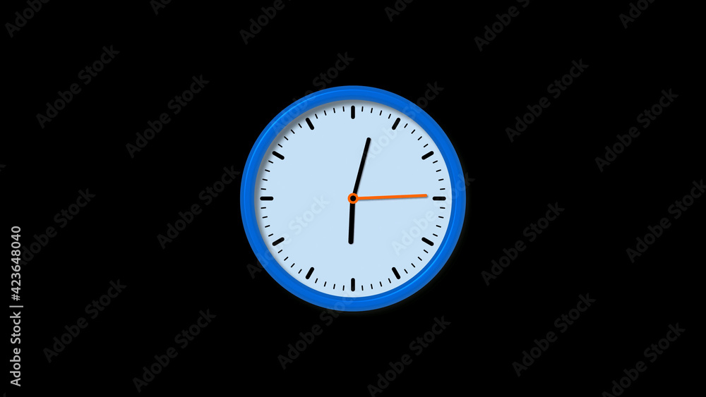 New blue clock isolated on black background, Circle clock isolated New blue clock isolated on black background, Circle clock isolated
