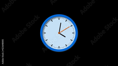 Wallpaper Mural New blue clock isolated on black background, Circle clock isolated Torontodigital.ca