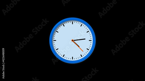 Wallpaper Mural New blue clock isolated on black background, Circle clock isolated Torontodigital.ca