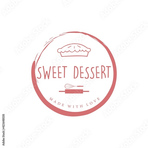 Bakery and Sweet Dessert Logo, Zen Dessert Logo, Simple Dessert Logo Vector