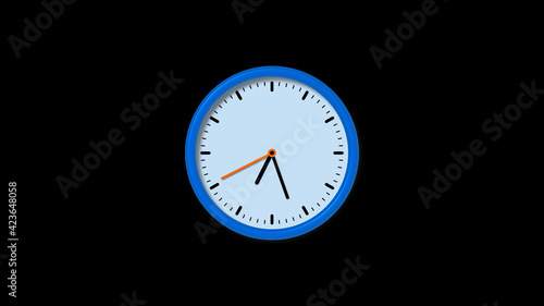 Wallpaper Mural New blue clock isolated on black background, Circle clock isolated Torontodigital.ca