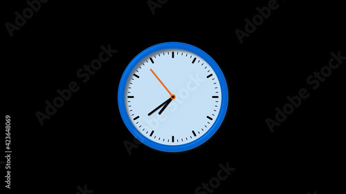 Wallpaper Mural New blue clock isolated on black background, Circle clock isolated Torontodigital.ca