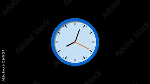 Wallpaper Mural New blue clock isolated on black background, Circle clock isolated Torontodigital.ca