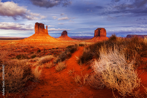 Trail to the rock formations in Monument Valley photo