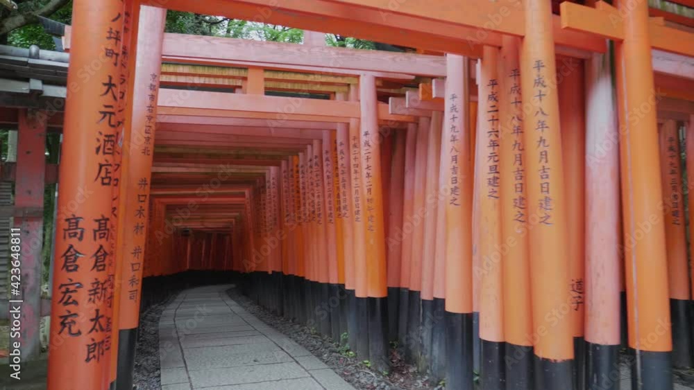 Fushimi Inari taisha many red torii in kyoto, japan Fushimi Inari taisha many red torii in kyoto, japan
