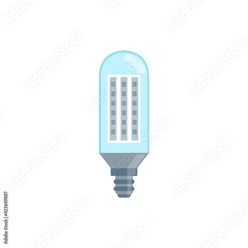 Incandescent energy saving halogen light bulb vector illustration isolated.