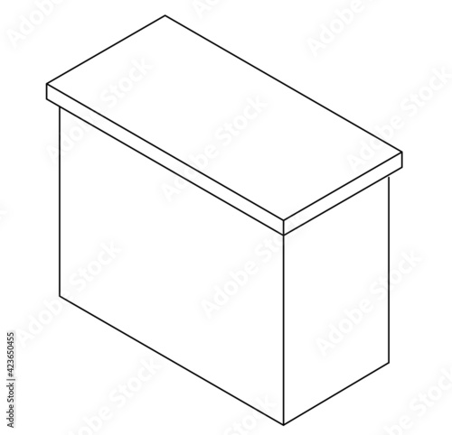 インフォメーションカウンターの線画イラスト