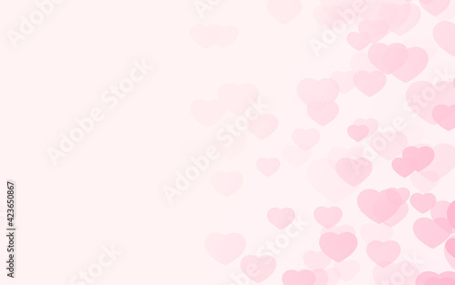 Valentine day pink hearts on pink rose background.