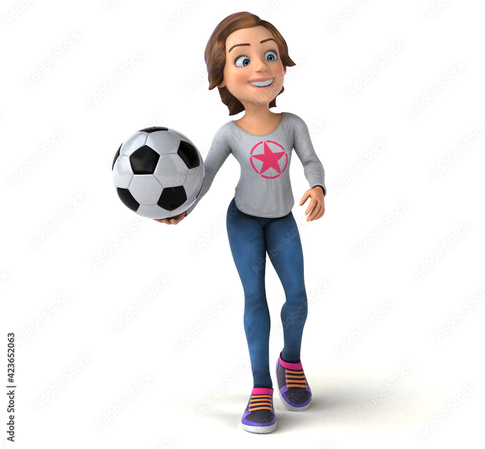 Fun 3D illustration of a cartoon teenage girl Fun 3D illustration of a cartoon teenage girl