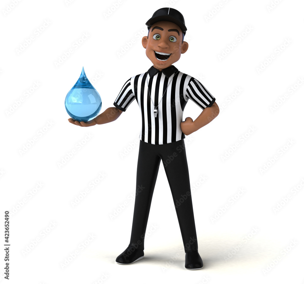 Fun 3D Illustration of an american Referee Fun 3D Illustration of an american Referee