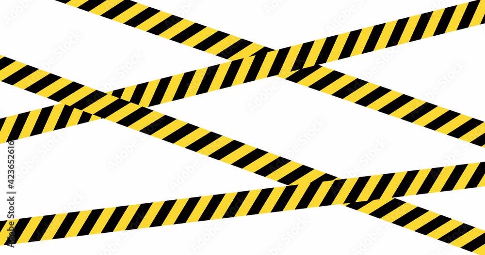 Animation of baricade tape or warning tapes. The concept of an ...