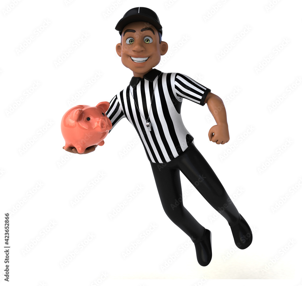 Fun 3D Illustration of an american Referee Fun 3D Illustration of an american Referee