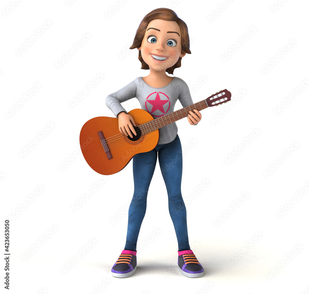Fun 3D cartoon teenage girl