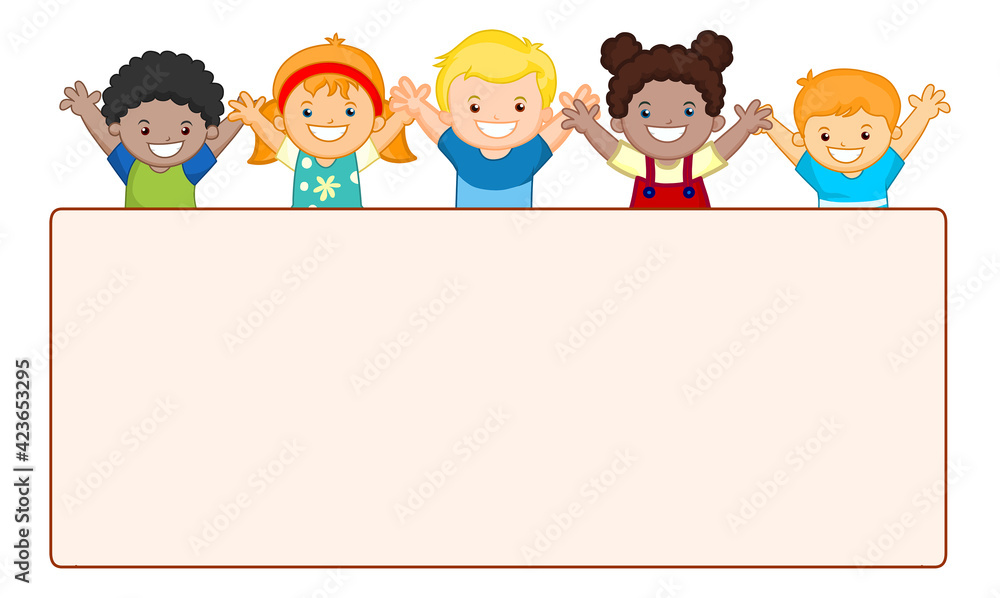 Happy kids banner vector