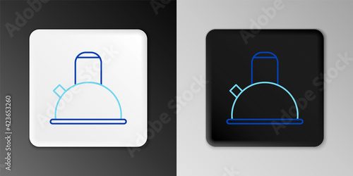 Line Kettle with handle icon isolated on grey background. Teapot icon. Colorful outline concept. Vector