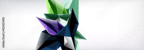 Vector 3d triangles and pyramids abstract background for business or technology presentations, internet posters or web brochure covers