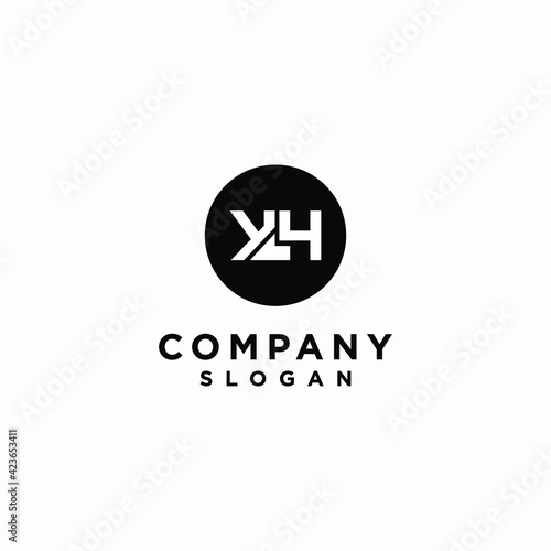 kh monogram logo design template