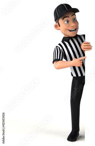 Fun 3D Illustration of an american Referee