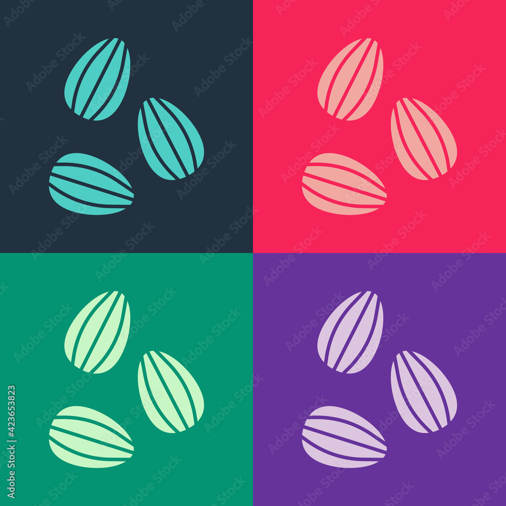 Pop art Seeds of a specific plant icon isolated on color background. Vector Pop art Seeds of a specific plant icon isolated on color background. Vector